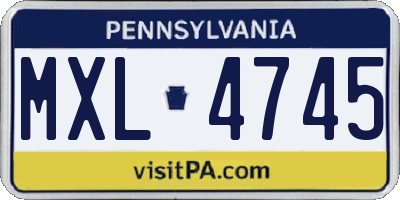 PA license plate MXL4745