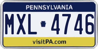 PA license plate MXL4746