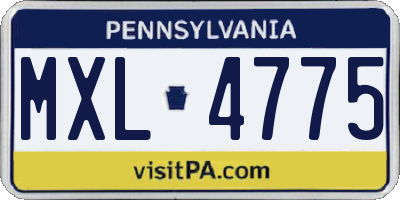 PA license plate MXL4775