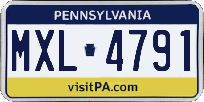 PA license plate MXL4791