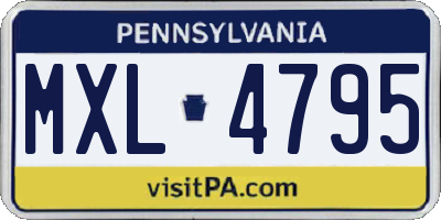 PA license plate MXL4795