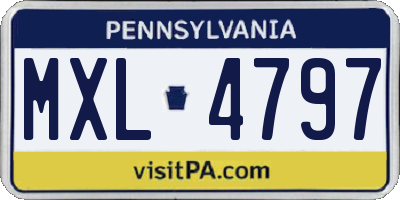 PA license plate MXL4797
