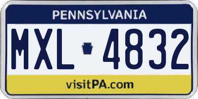 PA license plate MXL4832