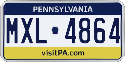 PA license plate MXL4864