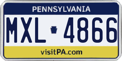 PA license plate MXL4866