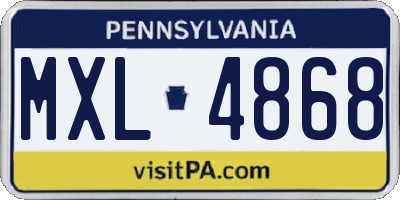 PA license plate MXL4868