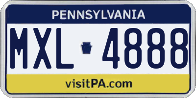 PA license plate MXL4888