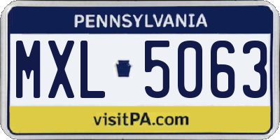 PA license plate MXL5063