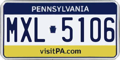 PA license plate MXL5106