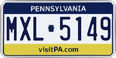PA license plate MXL5149