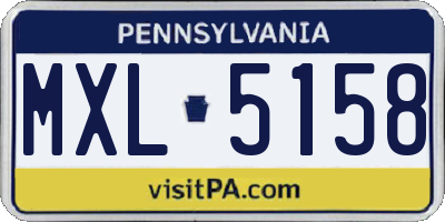 PA license plate MXL5158