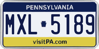 PA license plate MXL5189