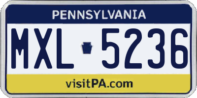 PA license plate MXL5236