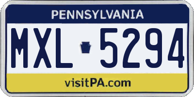 PA license plate MXL5294