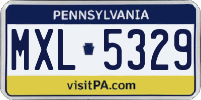 PA license plate MXL5329