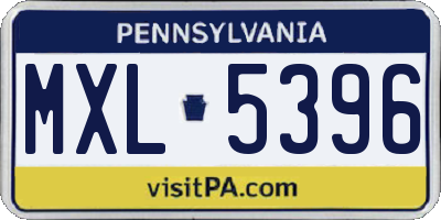PA license plate MXL5396