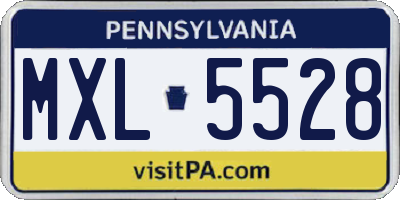PA license plate MXL5528