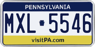 PA license plate MXL5546
