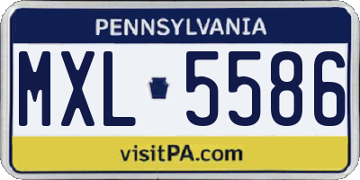 PA license plate MXL5586