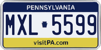 PA license plate MXL5599