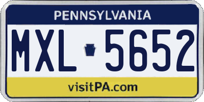 PA license plate MXL5652
