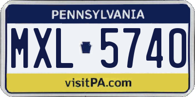 PA license plate MXL5740