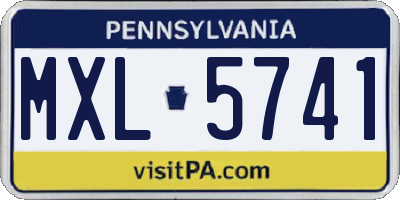 PA license plate MXL5741
