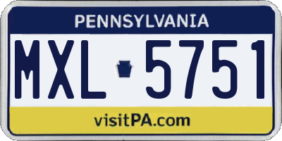 PA license plate MXL5751