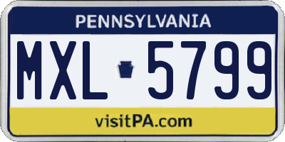 PA license plate MXL5799