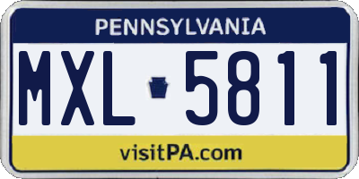 PA license plate MXL5811