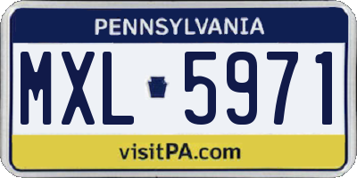 PA license plate MXL5971