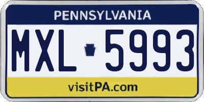 PA license plate MXL5993
