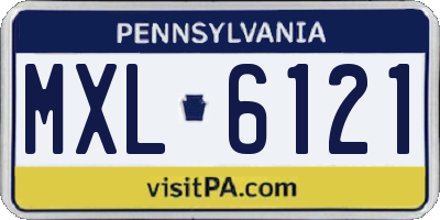 PA license plate MXL6121
