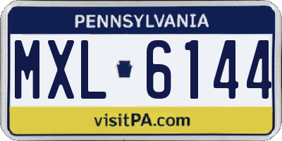 PA license plate MXL6144