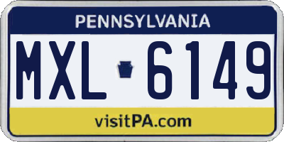 PA license plate MXL6149