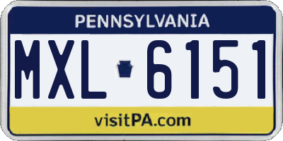 PA license plate MXL6151