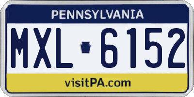 PA license plate MXL6152