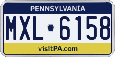 PA license plate MXL6158