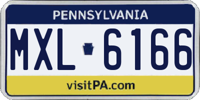 PA license plate MXL6166
