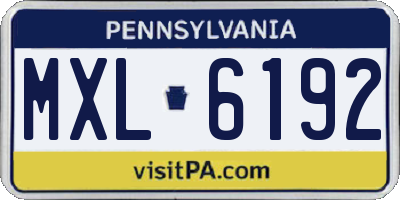 PA license plate MXL6192