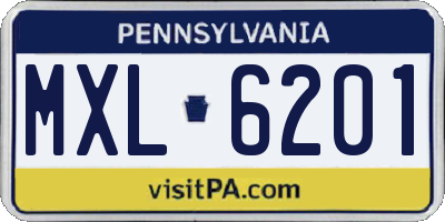 PA license plate MXL6201