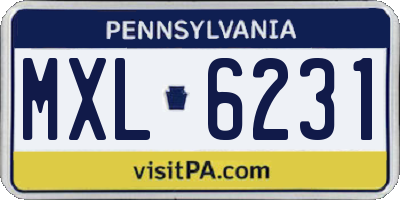 PA license plate MXL6231