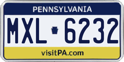 PA license plate MXL6232