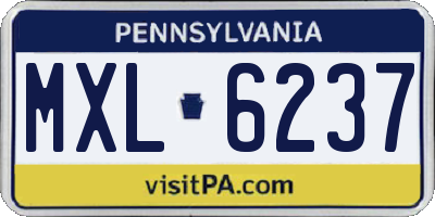 PA license plate MXL6237