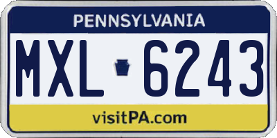 PA license plate MXL6243