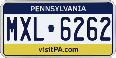 PA license plate MXL6262