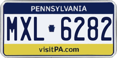 PA license plate MXL6282