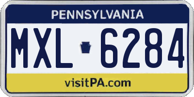 PA license plate MXL6284