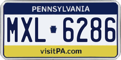 PA license plate MXL6286