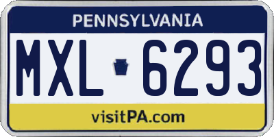 PA license plate MXL6293